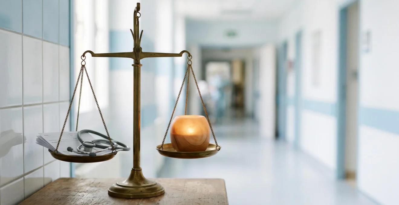 Illustration symbolisant l'équilibre entre le coût d'une opération chirurgicale et la protection apportée par une garantie hospitalisation